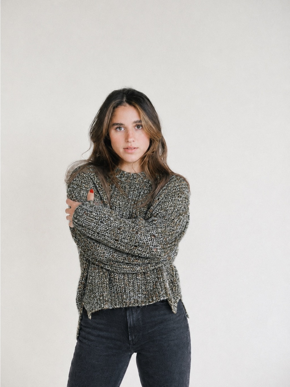 Line the Label Constance Chunky Loose Knit Sweater